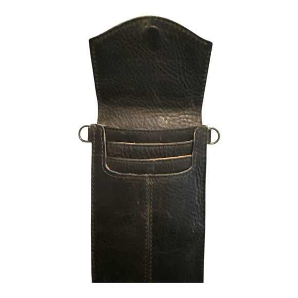 Black Leather Crossbody Phone Bag - Picture 3 of 3